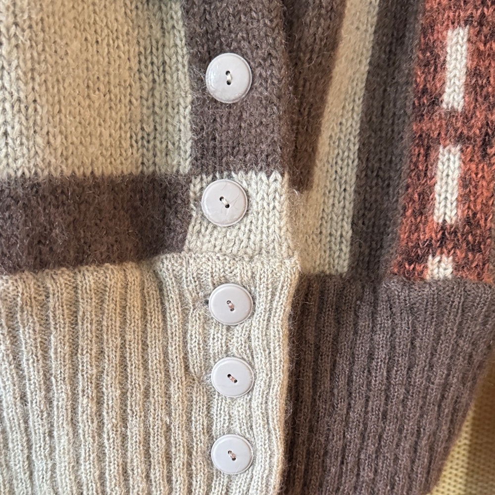 Geometric Patterned Wool Cardigan EUC - image 5